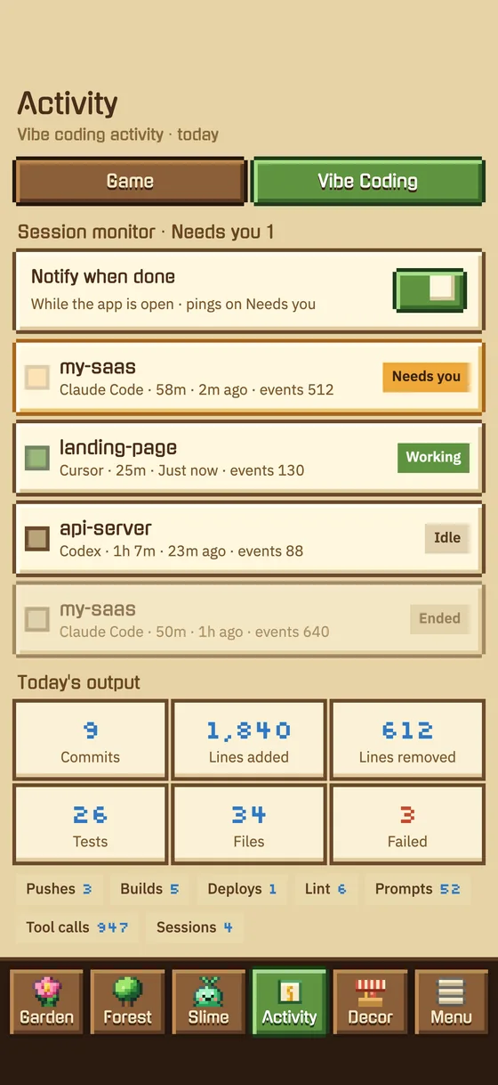 Live agent sessions with a waiting alert